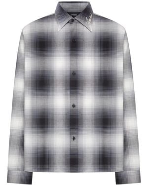 Amiri Cotton Check Shirt - Gray