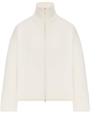 Max Mara Pure High Neck Sweatshirt With Zip - White