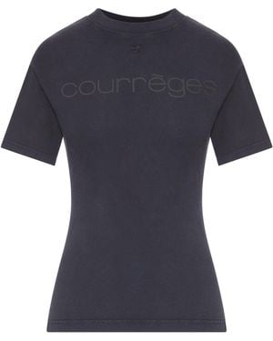 Courreges Waisted Printed T-Shirt - Blue