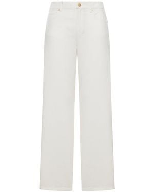 Max Mara 5-Pocket Cotton And Linen Trousers - White