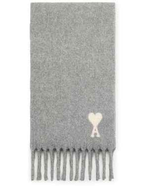 Ami Paris Ami De Coeur Scarf - Gray