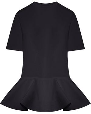Alaïa Cotton Jersey T-Shirt With Crinoline - Blue