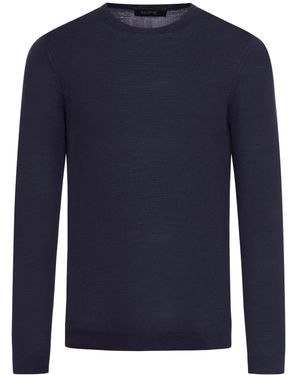 Nome Maglia in lana con spacchi laterali - Blu