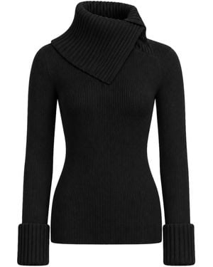 Sportmax Fitted Stretch Wool Sweater - Black