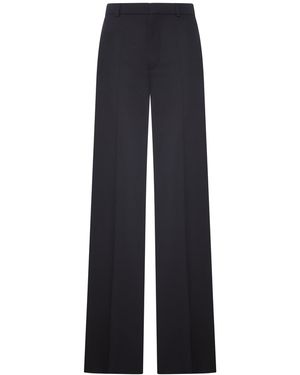 Chloé Pantaloni a sfonda a vita alta in lana grain de poudre - Blu