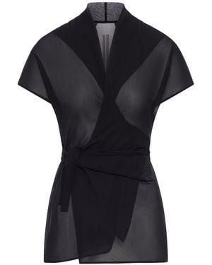 Rick Owens Silk T-shirt Wrap - Black