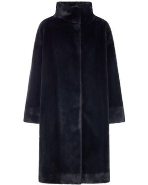 Herno Long Faux Fur Coat - Blue