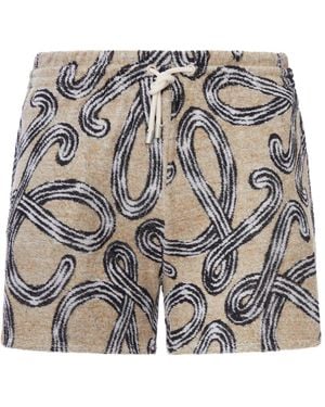Loewe Terry Shorts With All-Over Anagram - Multicolour