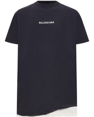 Balenciaga Double Back T-Shirt - Blue