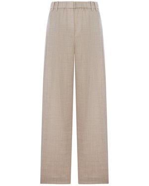 Brunello Cucinelli Tailored Palazzo Trousers - White