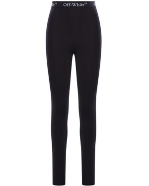 Off-White c/o Virgil Abloh Leggins sportivi banda logo - Blu
