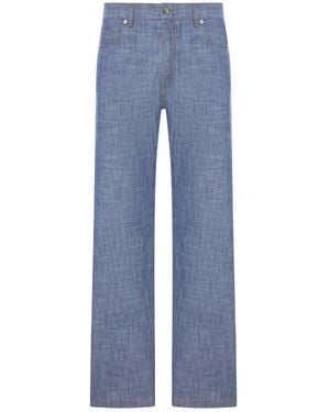 Fendi Chambray Denim Trousers - Blue