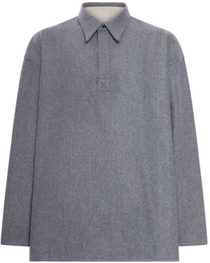 Ami Paris Polo a maniche lunghe in lana - Grigio