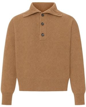Ami Paris Maglia in lana con collo polo - Marrone