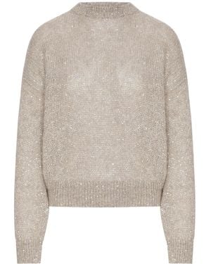 Brunello Cucinelli Maglia in filato lurex con paillettes - Neutro