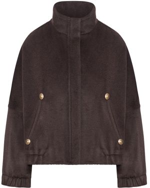 Giorgio Armani Caban In Alpaca And Wool - Brown