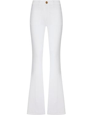 The Seafarer Delphine Flare Denim Jeans With Patch Pockets - White