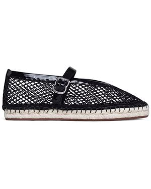 Alaïa Mesh And Patent Leather Espadrilles - Black
