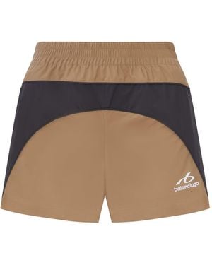 Balenciaga Techwear Shorts In Soft Technical Fabric - Brown