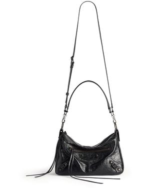 Balenciaga The City Small Motorcycle In Arena Lambskin - White