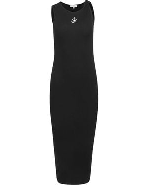 JW Anderson Abito con spallina attorcigliata e logo anchor jwa - Nero