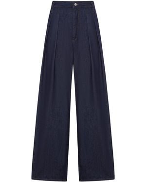 Dries Van Noten Wide Leg Jeans With Darts - Blue