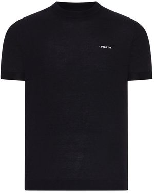 Prada Crew Neck Cotton Jumper - Black