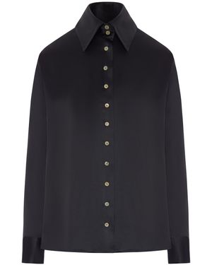 KHAITE Ivy top in seta - Blu