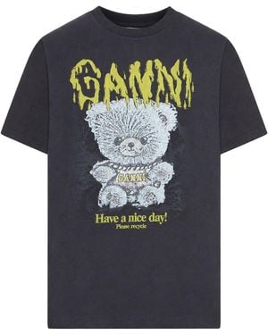 Ganni Graphic Print T-Shirt - Black