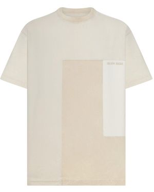 Golden Goose Deluxe Brand Cotton Jersey T-Shirt With Patchwork Effect - White