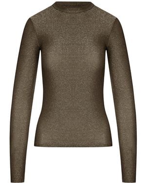 forte_forte Lurex Long-Sleeve T-Shirt - Green