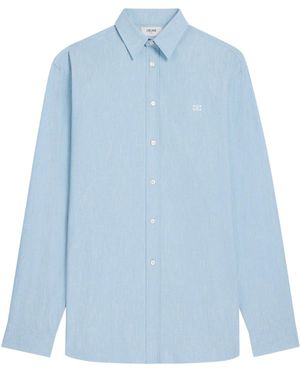 Celine Camicia ampia in cotone chambray - Blu