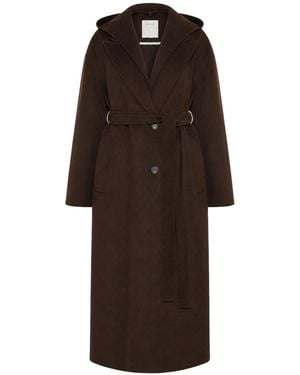 Sportmax Oversized Pure Wool Coat - Brown
