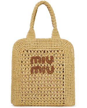 Miu Miu Borsa in rafia - Metallizzato