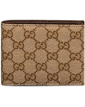 Gucci Bi-Fold Gg Essence Classic Wallet - Brown