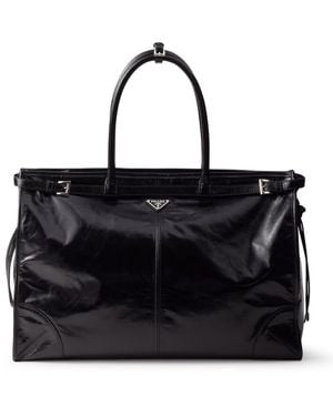 Prada Bonnie Leather Shopping Bag - Black