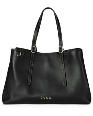 Gucci Borsa shopping gg emblem misura media - Nero