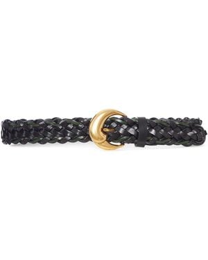 Etro Woven Leather Belt With Buckle - White