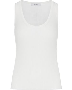 Max Mara Fitted Ribbed Top - White