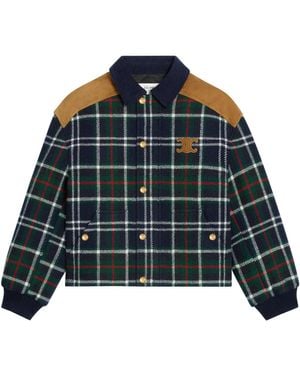 Celine Giubbotto triomphe in lana tartan - Blu