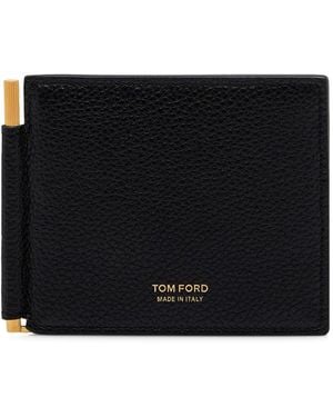 Tom Ford Soft Grain Leather Money Clip Wallet - Black