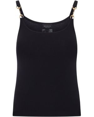 Gucci Crêpe Jersey Top With Hook - Black