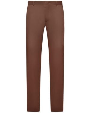 PT Torino Tailored Cotton Blend Trousers - Brown