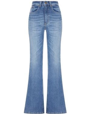Lois Light Wash Denim Flare Jeans - Blue