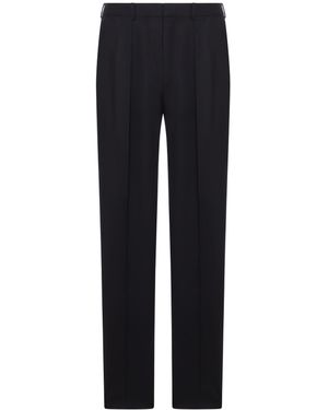 Tom Ford Pantalone sartoriale in twill con doppia piega - Blu