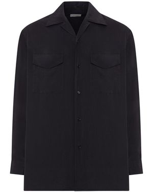 Lemaire Convertible Collar Shirt - Blue
