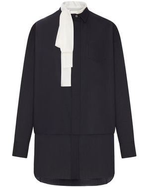 Sacai Abito a camicia con foulard integrato - Blu