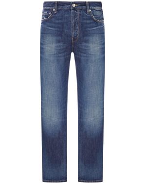 Haikure Jeans dritto in denim lavato con tasche - Blu