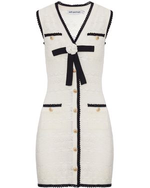 Self-Portrait Mini Dress - White