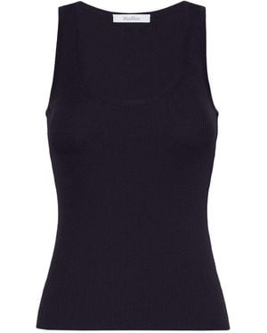 Max Mara Fitted Ribbed Top - Blue